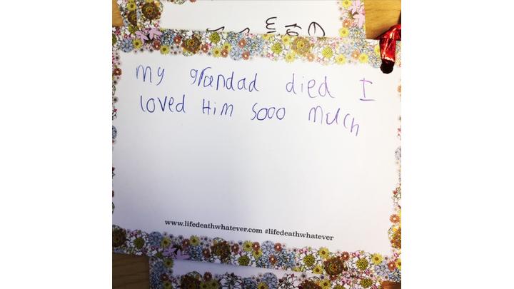 Child's message to their dead Grandfather