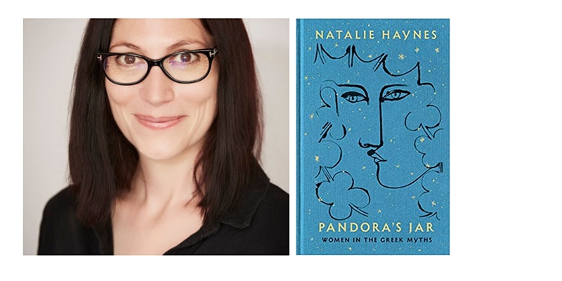 Natalie Haynes headshot with book cover