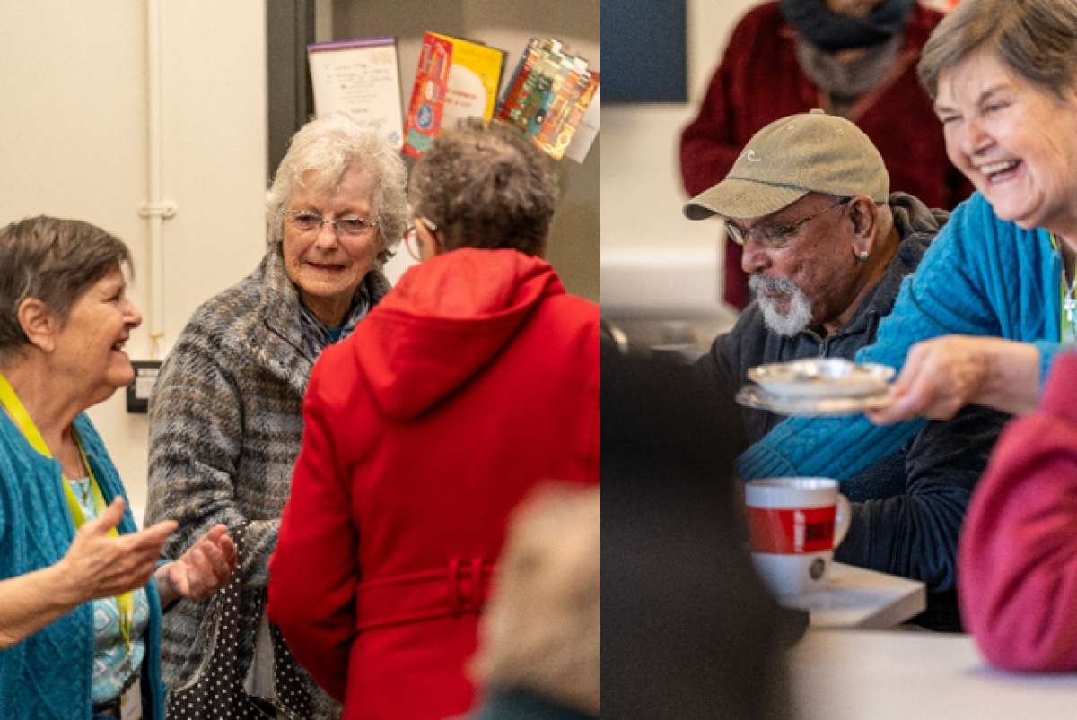 Older people enjoying Bideford's Chatty Cafe