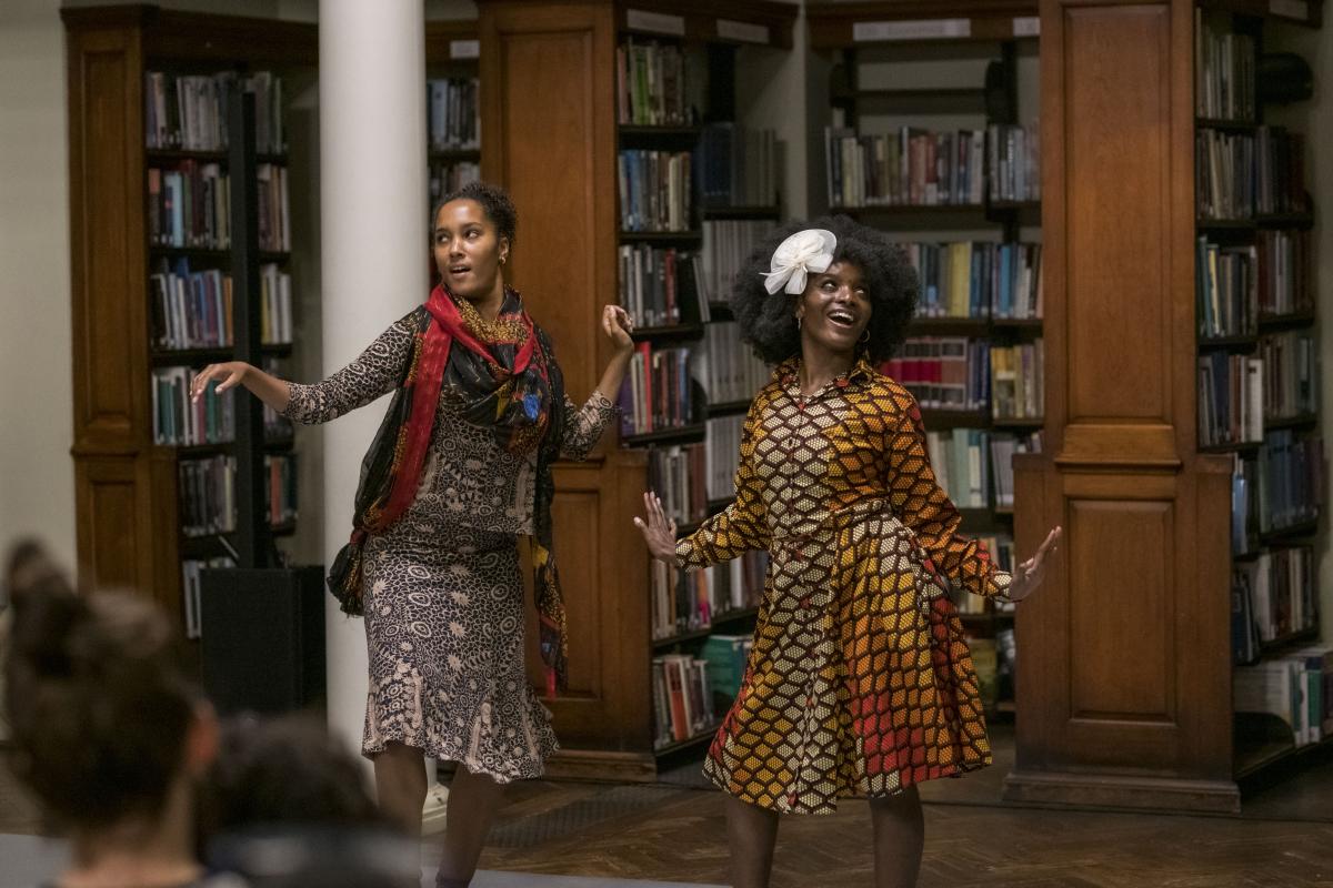 An image from a Black British Ballet event in Bristol shows two women dancing.