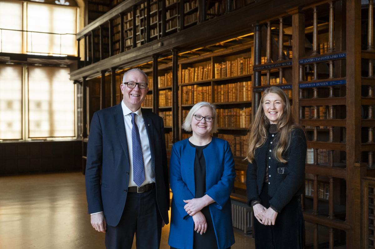 Richard Ovenden, Fiona Twycross and Isobel Hunter at Oxford University. Image: John Cairns