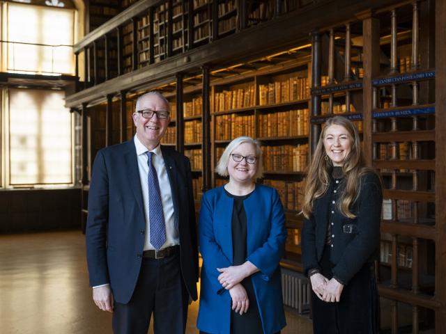 Richard Ovenden, Fiona Twycross and Isobel Hunter at Oxford University. Image: John Cairns