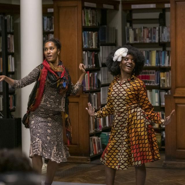 An image from a Black British Ballet event in Bristol shows two women dancing.