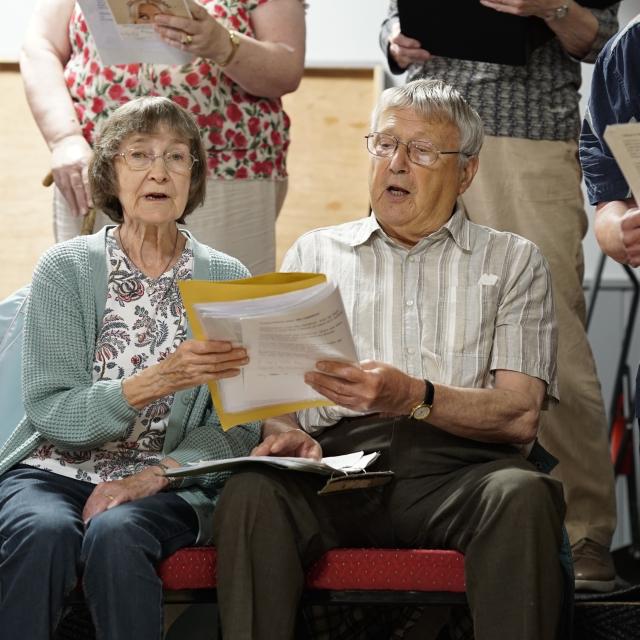 Members of the Over 60s Community Choir in Gloucestershire Libraries.