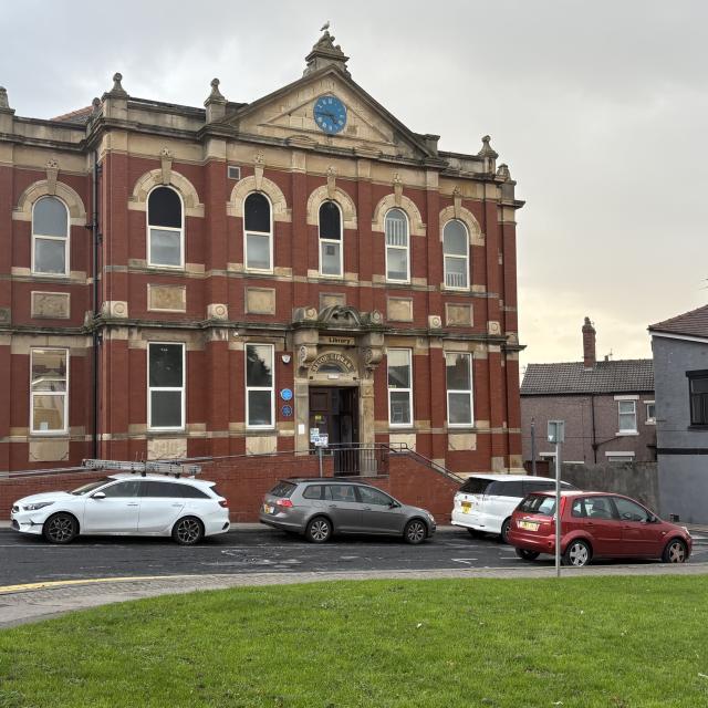 The outside of Revoe Library in Blackpool.